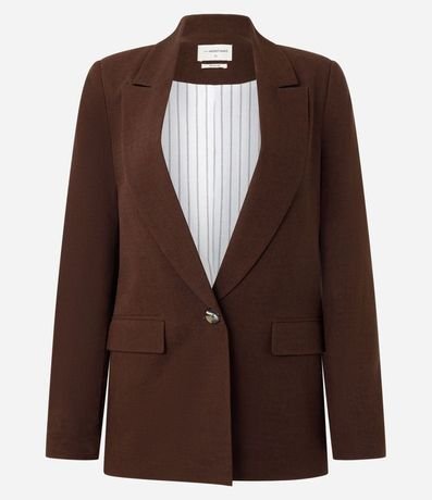 Blazer en Viscolino con Lapelas y Botón Único 5