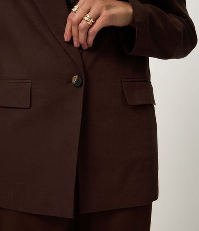 Blazer en Viscolino con Lapelas y Botón Único 3