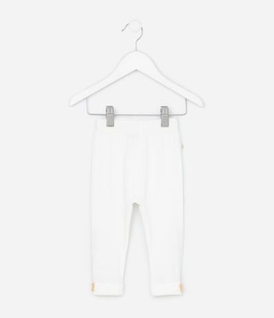 Pantalón Infantil Acanalada con Botones en el Ruedo – Talle RN a 18 Meses