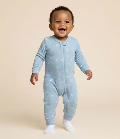 Enterito Infantil en Algodón con Estampado de Estrellas – Talle 0 a 18 Meses