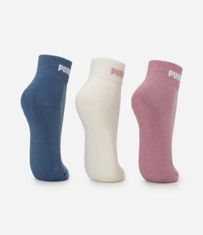 Kit 03 Medias Caña Corta en Algodón Puma 3