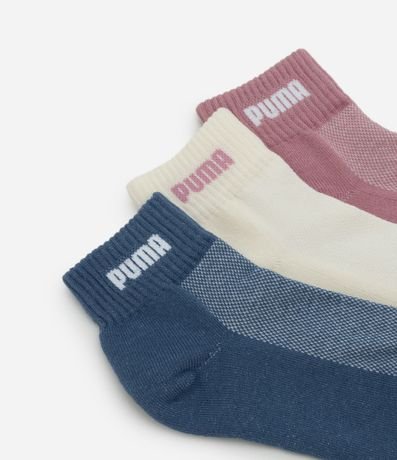 Kit 03 Medias Caña Corta en Algodón Puma 4