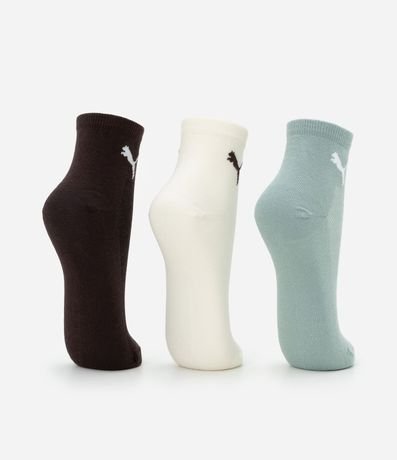 Kit 03 Medias Cano Mediano Deportivas en Algodón Puma 3