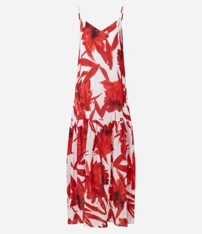 Vestido Evasê Largo en Viscosa con Estampado Floral 5