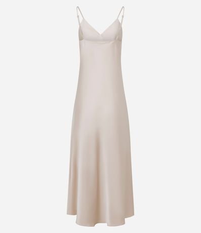 Vestido Satinado de Bretel con Recorte en el Busto 8