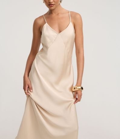 Vestido Satinado de Bretel con Recorte en el Busto 5