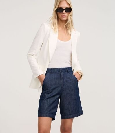 Bermuda Cintura Alta en Jeans con Cintura Sastre 2