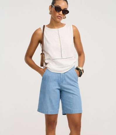 Bermuda Cintura Alta en Jeans con Cintura Sastre 2
