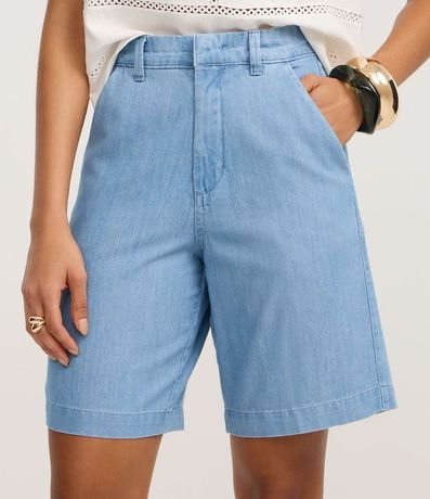 Bermuda Cintura Alta en Jeans con Cintura Sastre 3