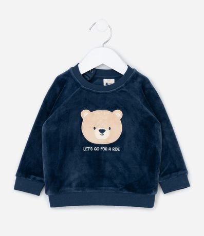 Conjunto Infantil en Plush con Bordado de Oso – Talle 0 a 18 Meses 3