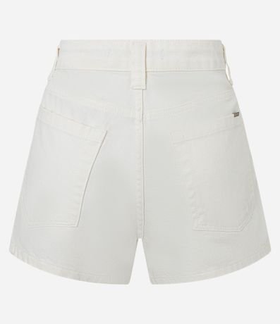 Short Slim Cintura Alta en Sarga con Bordado Floral 8