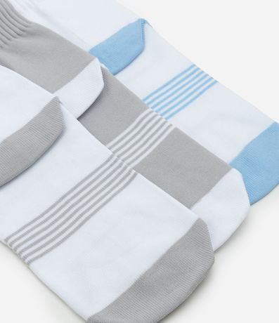 Kit 03 Medias Cano Mediano Deportivas en Poliamida con Estampado Geométrico 3