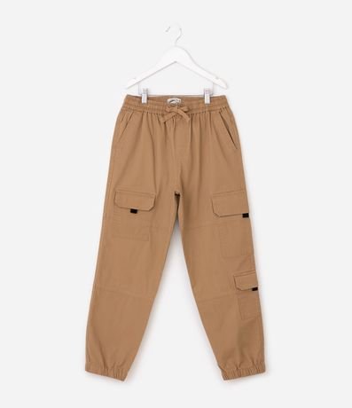Pantalón Slim Infantil en Sarga RipStop con Bolsos Cargo - Talle 5 a 14
