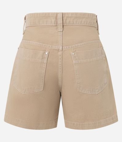 Short Mom en Sarga con Bolsillo Carpintero y Cintura Alta 6
