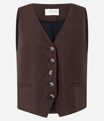 Chaleco en Viscolino con Cierre por Botones Contrastantes 5