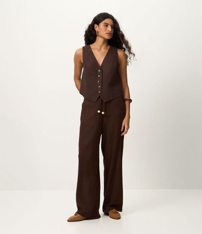 Chaleco en Viscolino con Cierre por Botones Contrastantes 2