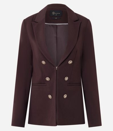 Blazer en Punto Roma Sastrería con Botones Escudo 5