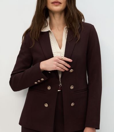 Blazer en Punto Roma Sastrería con Botones Escudo 4