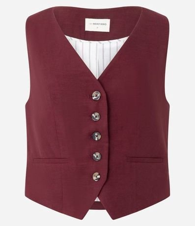 Chaleco en Viscolino con Cierre por Botones Contrastantes 2