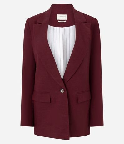 Blazer en Viscolino con Lapelas y Botón Único 5