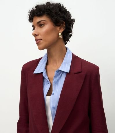 Blazer en Viscolino con Lapelas y Botón Único 4