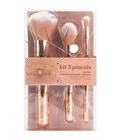Kit Pinceles de Maquillaje con Estuche Glow Alchemia