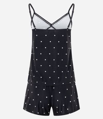 Pijama Short Doll en Microfibra con Bretel Fino y Estampa Lunares 6