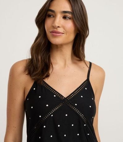 Pijama Short Doll en Microfibra con Bretel Fino y Estampa Lunares 2