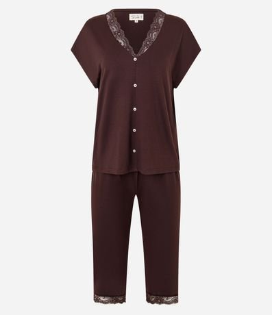 Pijama Capri Peach Touch con Encaje Aplicado 4