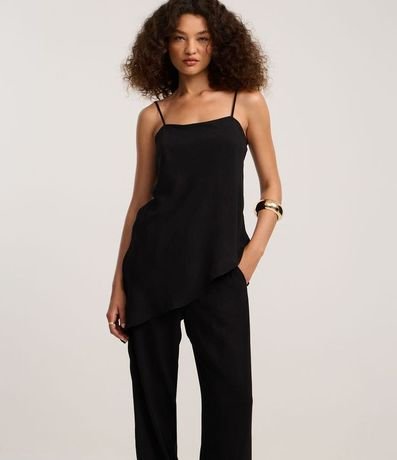 Pantalón Recto en Airflow con Elástico y Lazo en la Cintura 2