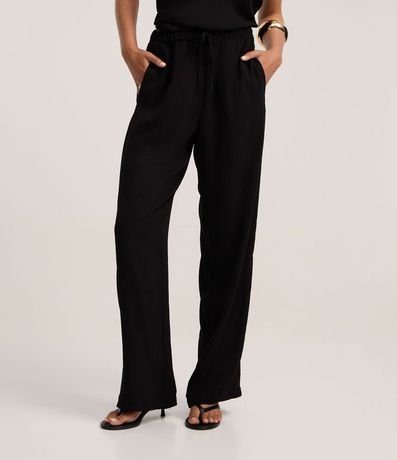 Pantalón Recto en Airflow con Elástico y Lazo en la Cintura 3