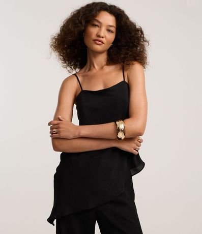 Blusa de Bretel en Airflow con Ruedo Asimétrico