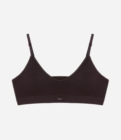 Soutien Top Comfy Seamless Texturizado con Etiqueta LOV y Copa Desmontable