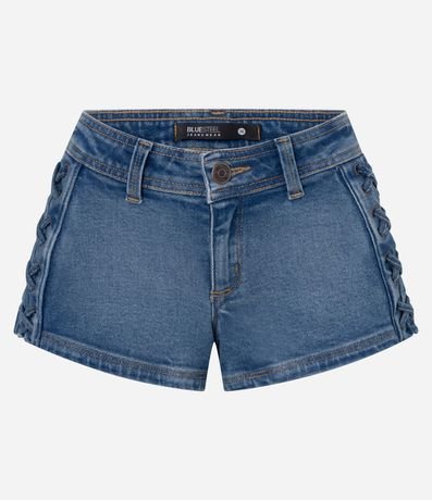 Short en Jeans con Bolsillos y Entrelazado Lateral 5