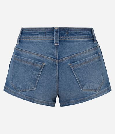 Short en Jeans con Bolsillos y Entrelazado Lateral 7