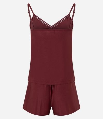 Pijama Short Doll en Microfibra con Bretel Fino y Detalles Adornos 3