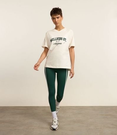 Pantalón Legging Deportiva en Microfibra con Viés Lateral 2