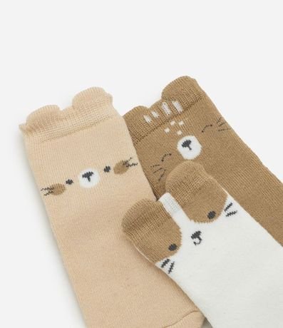 Kit Infantil 3 Medias con Animais y Terry - Talle RN a 12 Meses 4