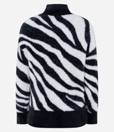 Suéter con Textura Peluciada y Estampa de Animal Print 3