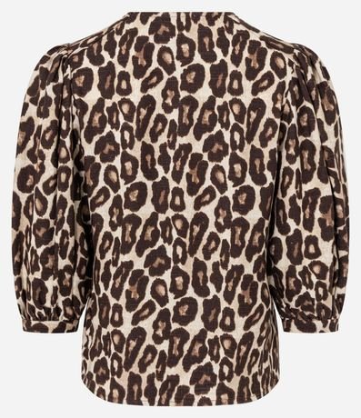 Blusa en Viscolino con Mangas Abullonadas y Estampado Animal Print 6
