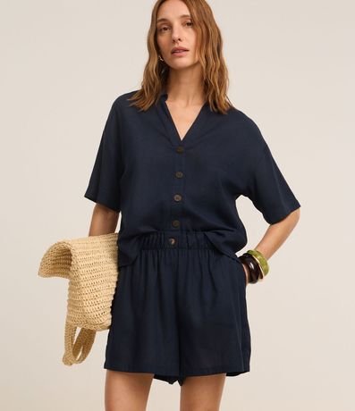 Short Runner en Viscolino con Botón en la Cintura 2