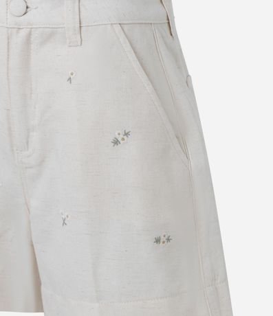 Short Cintura Alta en Algodón con Bordado Floral 6