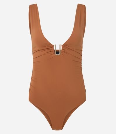 Body en Microfibra con Escote en V Profundo y Adornos 4