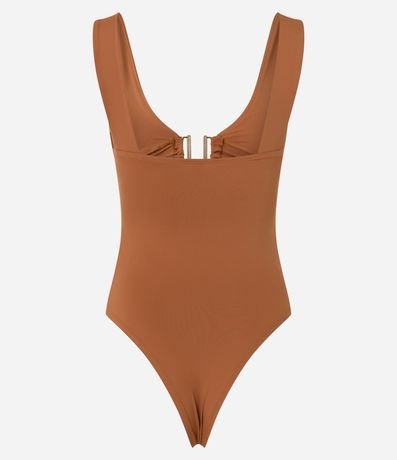 Body en Microfibra con Escote en V Profundo y Adornos 5