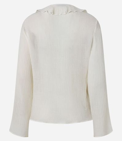 Blusa Texturizada en Viscosa con Volado de Escote 8