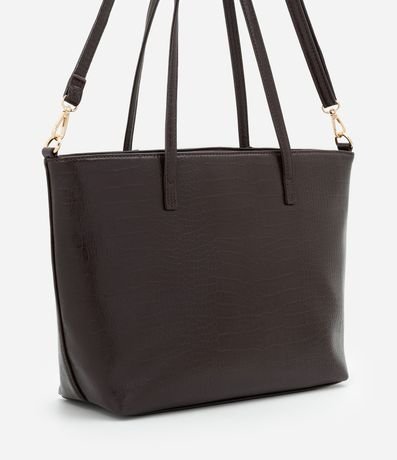 Cartera Shopper Grande con Asa Larga y Textura Crocco 3