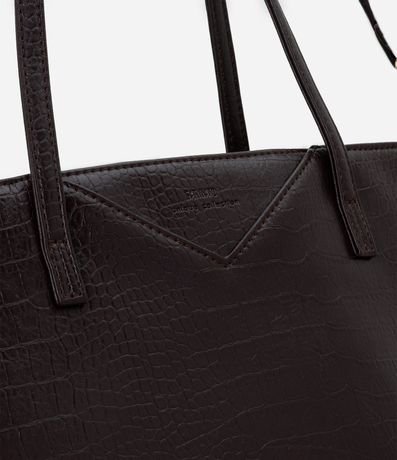 Cartera Shopper Grande con Asa Larga y Textura Crocco 4