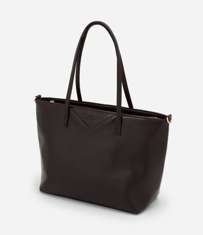 Cartera Shopper Grande con Asa Larga y Textura Crocco 5