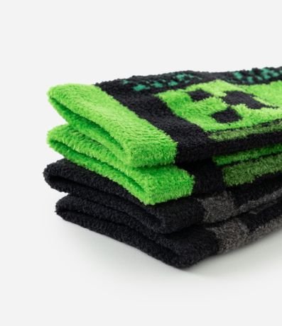 Kit 02 Medias Infantil con Estampado Minecraft – Talle 23 a 38 4