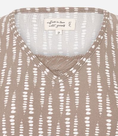 Pijama Largo Peach Touch con Encaje en el Cuello 2